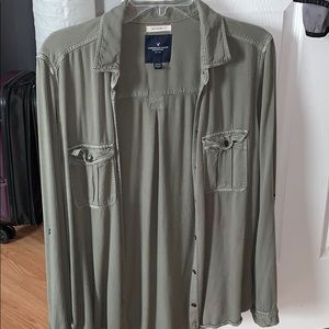 American Eagle Boyfriend Fit Button Pocket Shirt